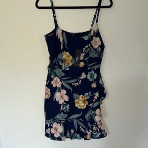 Lulu's Navy Floral Dress